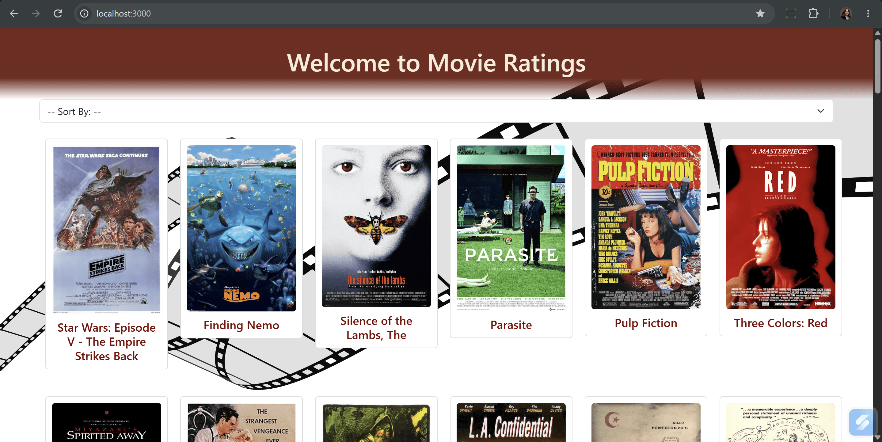 Movie Ratings Website preview